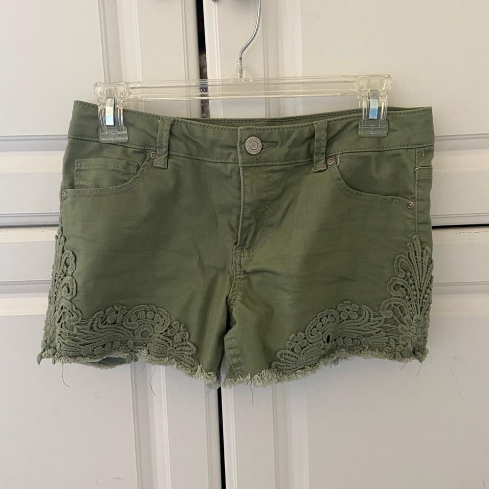 Mudd Girls Army Green Shortie Shorts